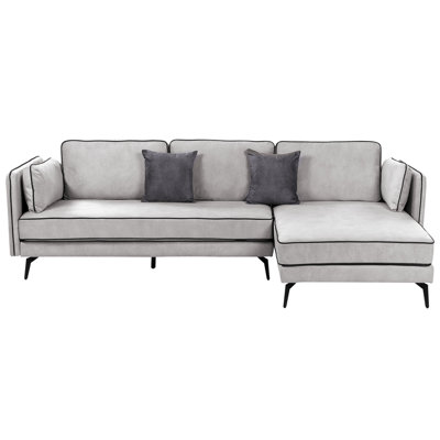 Corner Sofa ALTAN Light Grey Velvet