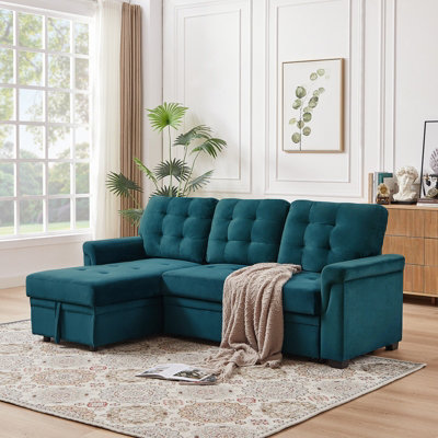 Corner Sofa Bed L Shaped Corner Sofa Bed with Storage Settee Sleep Reversible Storage Chaise Velvet