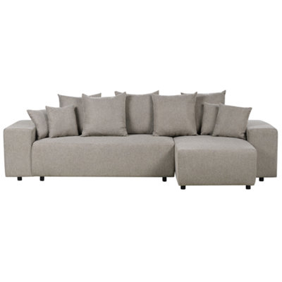 Corner Sofa Left Hand Taupe LUSPA