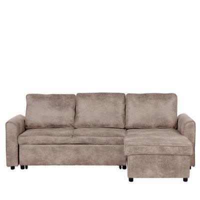 Corner Sofa NESNA Brown Faux Leather Left Hand