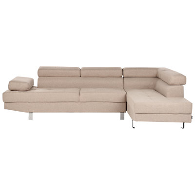 Corner Sofa NORREA Beige Fabric