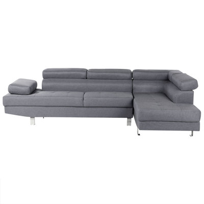 Corner Sofa NORREA Grey Fabric