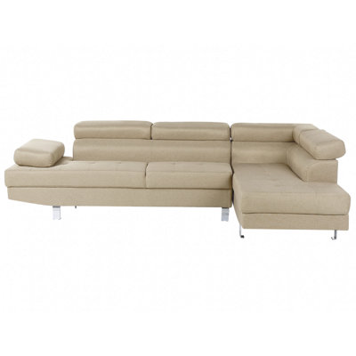 Corner Sofa NORREA Light Beige Fabric