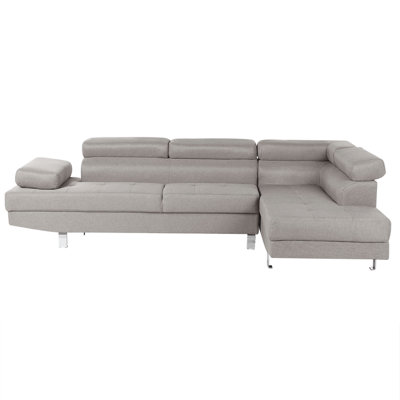 Corner Sofa NORREA Light Grey Fabric