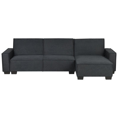 Corner Sofa ROMEDAL Graphite Grey Left Hand