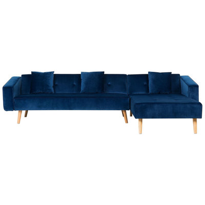 Corner Sofa VADSO Navy Blue Velvet