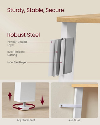Corner Stand, 5-Level Ladder Style Display Shelf, Natural Oak and Matte ...
