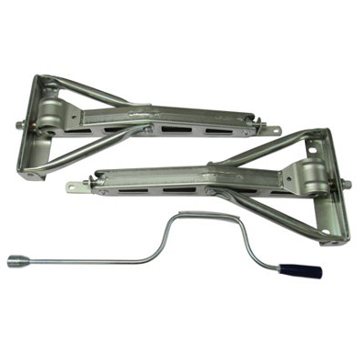 Corner Steady Jack Legs 29" x2 with Winding Handle (Galvanised Caravan Support Wheel Brace)