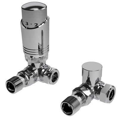 Corner TRV Chrome Twin Valve Pack