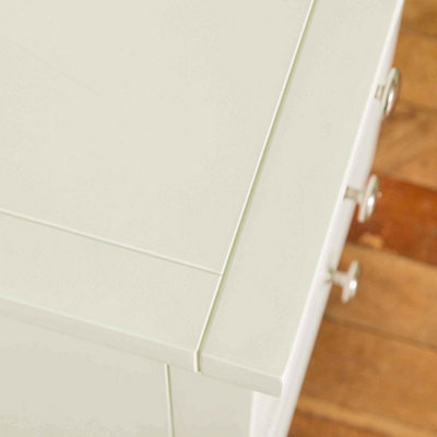 Cornish White 3 Drawer Bedside Table Fully Assembled - By Roseland Furniture