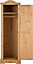 Corona 1 Door Wardrobe - L57 x W61 x H185 cm - Distressed Waxed Pine