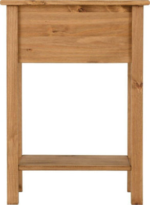 Corona 1 Drawer Console Table in Distressed Waxed Pine