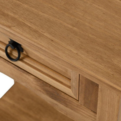 Corona 1 Drawer Console Table in Distressed Waxed Pine