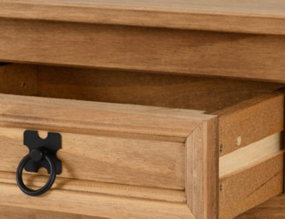 Corona 1 Drawer Console Table in Distressed Waxed Pine
