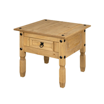 Corona 1 Drawer Lamp Table Mexican Solid Pine