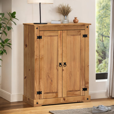 Corona 2 Door Shoe Cupboard Antique Wax