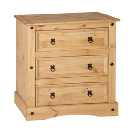 Corona 3 Drawer Chest of Drawers Mexican Solid Pine