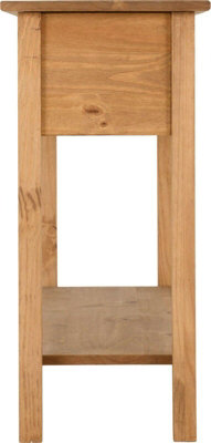 Corona 3 Drawer Console Table With Shelf Distressed Waxed Pine