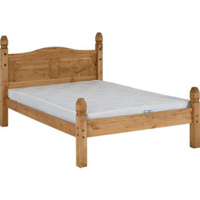 Corona 4ft6 Double Bed Distressed Waxed Pine