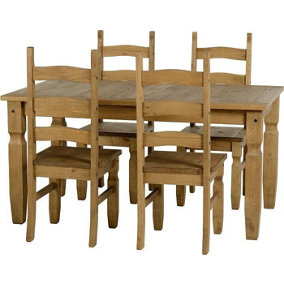 Corona 5ft Dining Set Waxed Pine 4 Chairs