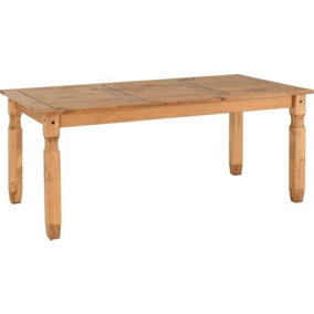 Corona 6ft Dining Table in Distressed Waxed Pine Finish