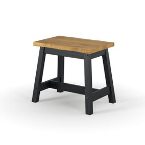 Corona Black Pair of live edge single dining bench , 52.5cm wide x 31.5cm deep x 45.5cm high