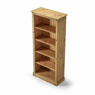 Corona Bookcase Tall Pine Large Mexican Solid Wood