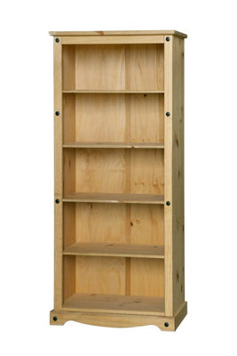 Corona Bookcase Tall Pine Large Mexican Solid Wood