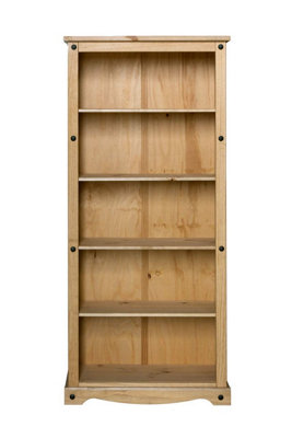 Corona Bookcase Tall Pine Large Mexican Solid Wood