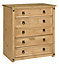 Corona Chest Of Drawers 5 Drawer Large Mexican Solid Pine