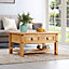 Corona Coffee Table 2 Drawer Mexican Solid Pine Wood Occasional