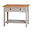 Corona Console Table Grey 2 Drawer Hall Mexican Solid Pine