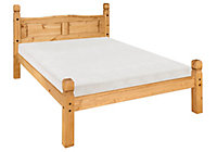 Corona Double Bed Frame Low Foot End 4ft6 Solid Mexican Pine Bedroom