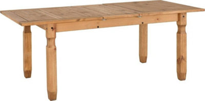 Corona Extending Dining Table in Distressed Waxed Pine Finish