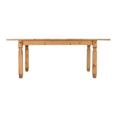 Corona Extending Dining Table in Distressed Waxed Pine Finish