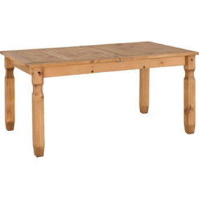 Corona Extending Dining Table - L90 x W200 x H75.5 cm - Distressed Waxed Pine