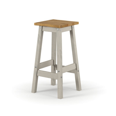Corona Grey Live Edge Rectangular High Breakfast Bar Table and Stool SET, 65cm wide x 100cm deep x 100cm high