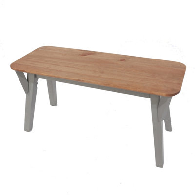 Corona Grey Solid Pine 140cm Rectangular Table & 2 Bench Set