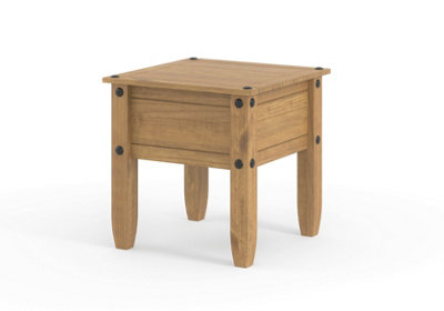 Corona lamp table antique wax finish