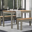 Corona Linea rectangular dining table, grey wax