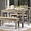 Corona Linea rectangular dining table. Grey wax