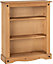 Corona Low Bookcase - L29 x W84 x H100.5 cm - Distressed Waxed Pine