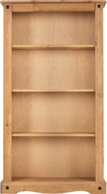 Corona Medium Bookcase in Distressed Waxed Pine