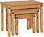 Corona Nest of Tables - L43.5 x W66 x H53.5 cm - Distressed Waxed Pine