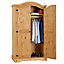 Corona Pine Wardrobe 2 Door Hanging Rail Shelf Solid Wood Mexican Waxed Bedroom