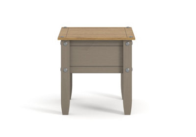 Corona Premium Grey wax lamp table, antique wax top