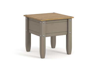 Corona Premium Grey wax lamp table, antique wax top