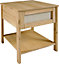 Corona Rattan Side Table - L50 x W50 x H55 cm - Distressed Wax Pine/Rattan Effect