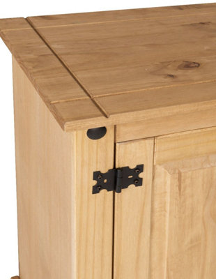 Corona Wooden Sideboard In Distressed Pine With 2 Doors And 5 Drawers | Elegant Furniture UK