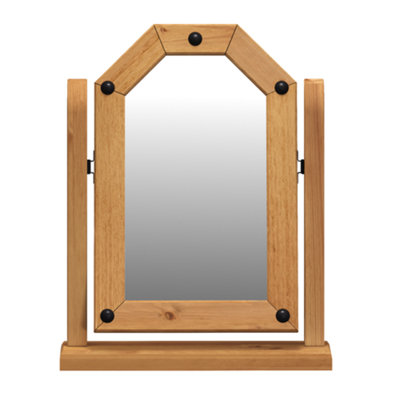 Corona Single Dressing Table Mirror Adjustable Solid Pine with Mexican Styling